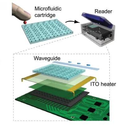 Open access visualization of Illustration, Workflow, Microfluidic, Biomolecular Amplification, Reader