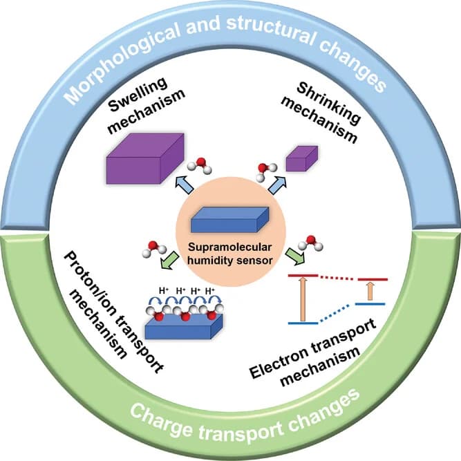 Open access visualization of Workflow, Illustration, Humidity Sensing, Supramolecular Nanostructures, Mechanism