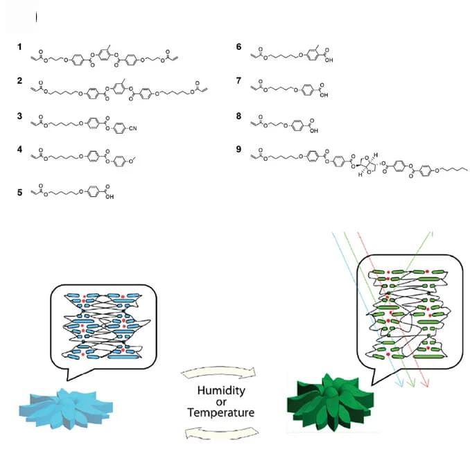 Open access visualization of Chemical Structure, Illustration, CLC Mixture, Microactuator, Moisture Responsive