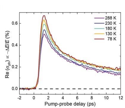 Open access visualization of Line Plot, Photoconductivity Dynamics, MoS2-BDT Networks, Temperature Dependence, Vacuum Conditions