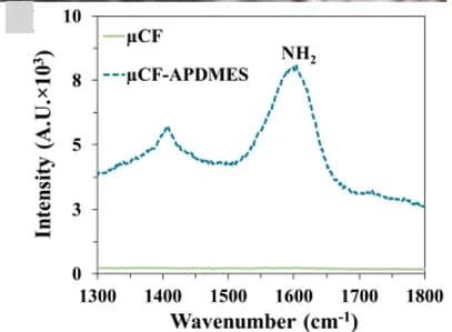 Open access visualization of Line Plot, Raman spectroscopy, Amine groups, Siloxane groups, Carbon electrodes