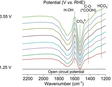Open access visualization of Line Plot, In Situ ATR-IR Spectra, Ca-N3O