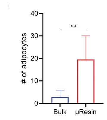 Open access visualization of Bar Plot, Error Bars, Adipocytes, gelMA, µResin