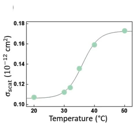 Open access visualization of Line Plot, Scatter Plot, Scattering Cross Section, PNIPAM-NGs, Colloidal Dispersion