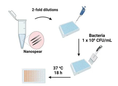 Open access visualization of Workflow, Illustration, Minimum inhibitory concentration assay, IC assay, Protein nanospears