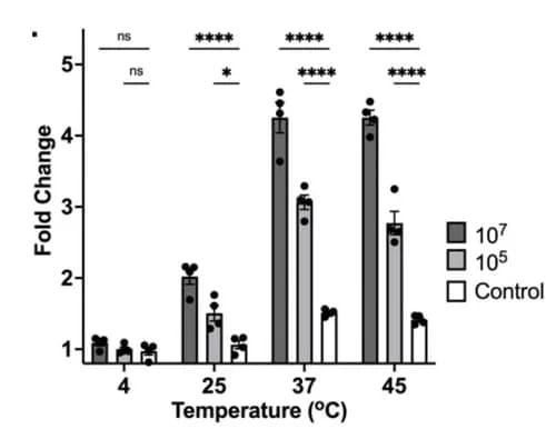 Open access visualization of Bar Plot, Clustered, Error Bars, Temperature Profile, Nucleic Acid Probe
