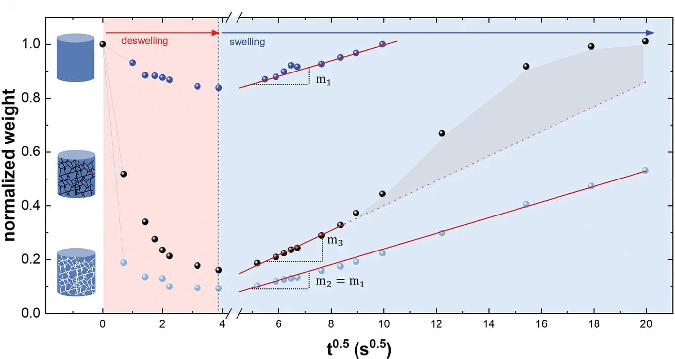 Open access visualization of Scatter Plot, Regression Plot, Line Plot, Deswelling, Swelling
