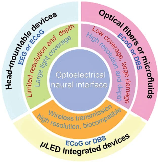 Open access visualization of Pie Chart, Sunburst, Optoelectronics, Optoelectrical Neural Interface, Monitoring