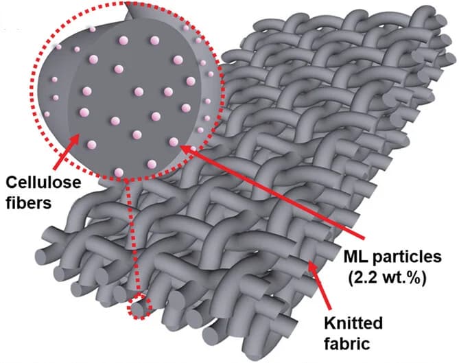 Open access visualization of Illustration, ML Fabric, Cellulose Fibers, ZnS/CaZnOS:Mn2+ML Particles