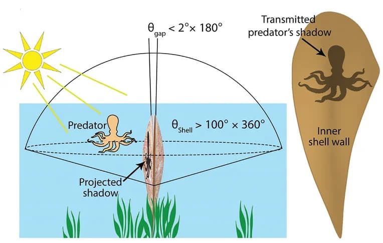 Open access visualization of Illustration, Projected shadow, Shell inner wall, Optical characteristics, Predator shadows
