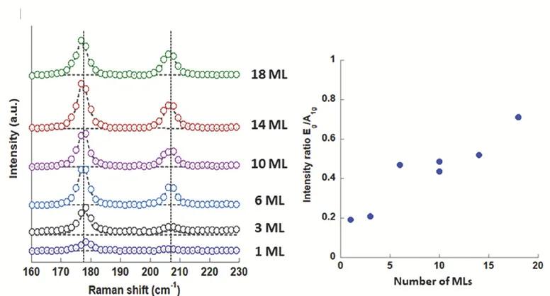 Open access visualization of Line Plot, Scatter Plot, Raman Spectra, PtSe2 Thickness, Intensity Ratio