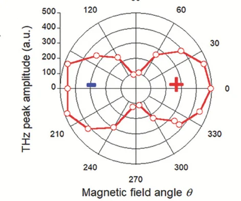 Open access visualization of Line Plot, THz peak amplitude, THz E-field, Reflection Mode, ZnTe Detector