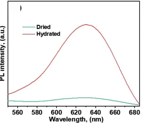 Open access visualization of Line Plot, PL Spectra, CH3Ge, Dried state, Hydrated state