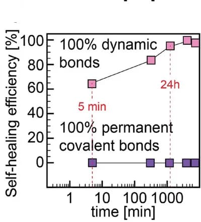 Open access visualization of Line Plot, Scatter Plot, Self-Healing Efficiency, Samples, Cut