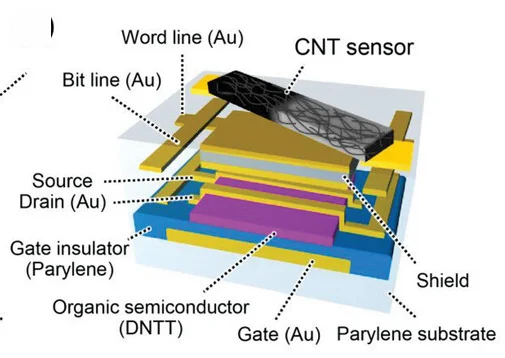 Open access visualization of 3D Plot, Chemical Structure, CNT Sensor, Organic Transistor, Sensor Cell