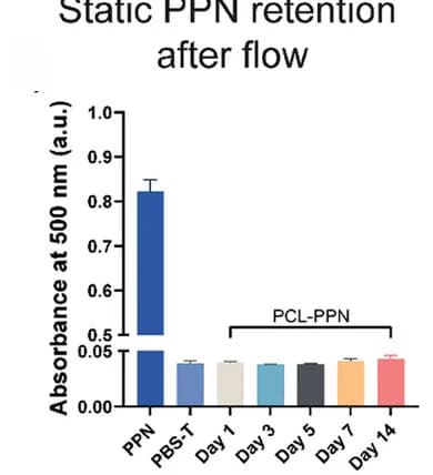 Open access visualization of Bar Plot, Error Bars, Pulsatile Flow, PCL Scaffold, PPN