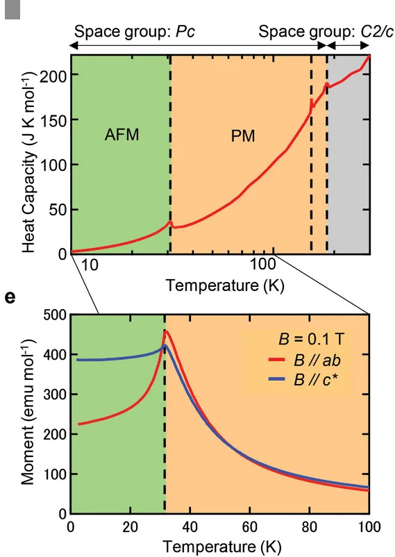 Open access visualization of Line Plot, Temperature Dependence, Specific Heat, Bulk Crystal, Magnetic Phase Transition