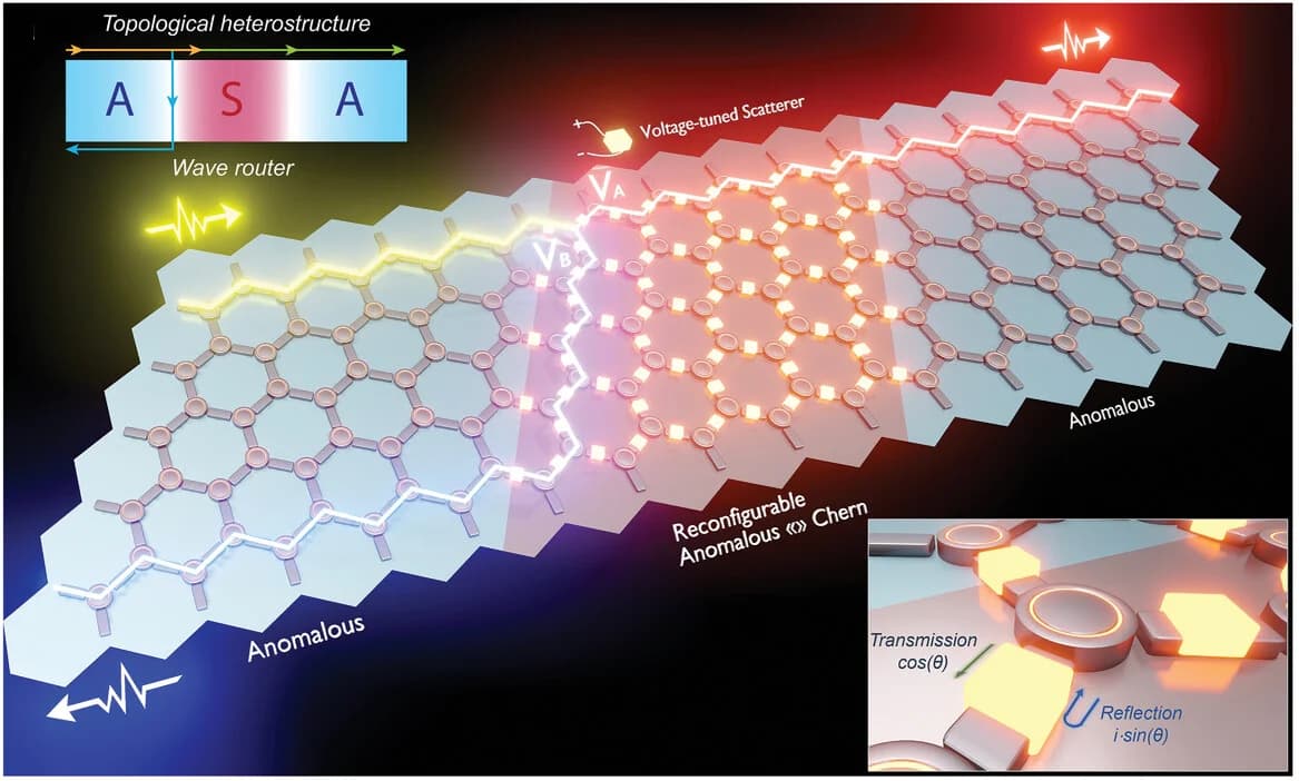 Open access visualization of Illustration, Workflow, Topological Heterostructure, Anomalous Insulators, Honeycomb Network