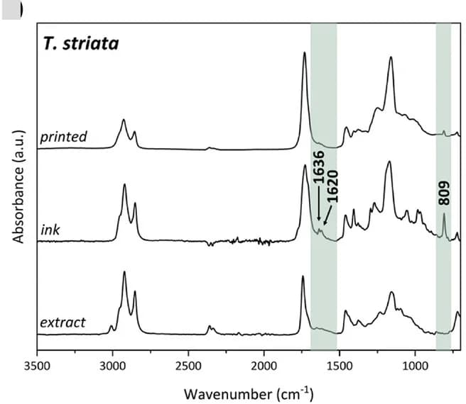Open access visualization of Line Plot, FTIR Spectra, Ink, Printed Structures