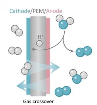 Open access visualization of Illustration, Workflow, O2 Crossover, H2 Crossover, Membrane Electrode