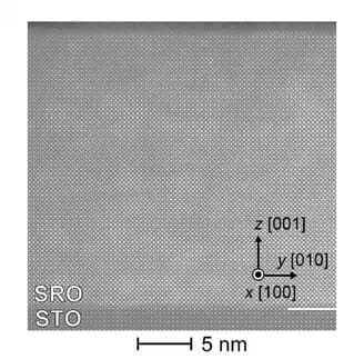 Open access visualization of Microscopy, HAADF-STEM Image, Heterostructure, SRO/STO
