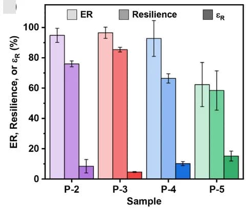 Open access visualization of Bar Plot, Error Bars, Clustered, Elastic Recovery, Resilience