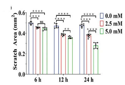Open access visualization of Bar Plot, Error Bars, Clustered, DLC-VEGF, HUVECs Migration