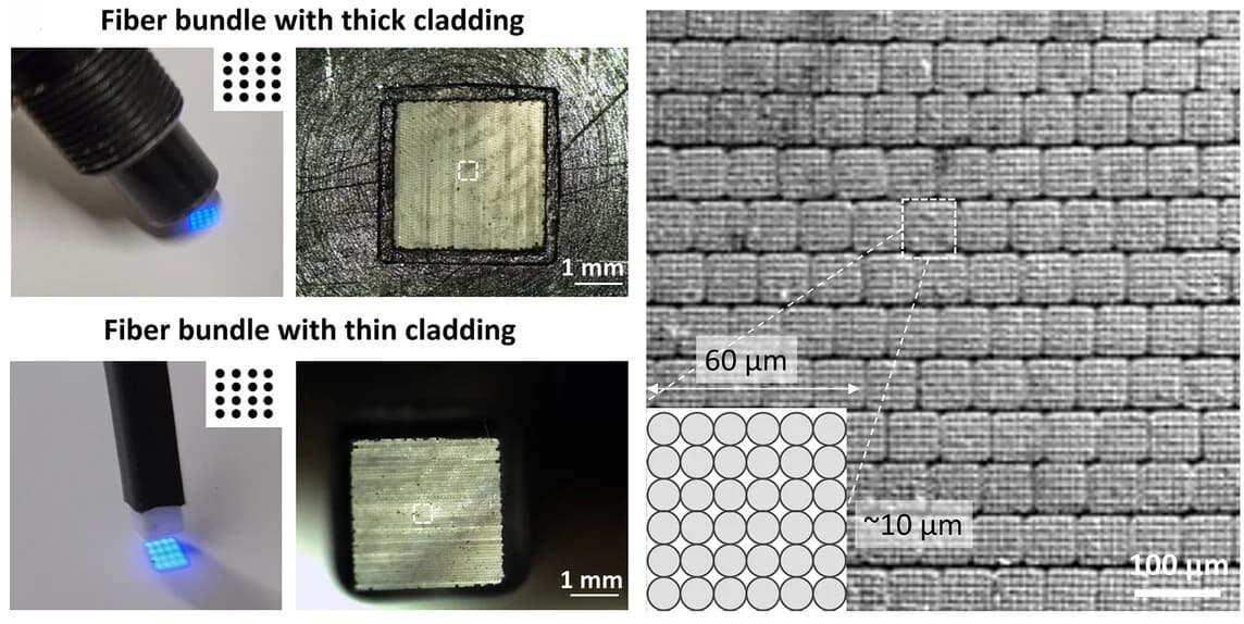 Open access visualization of Microscopy, Photo, Fiber Bundles, Cladding, Fiber Arrays