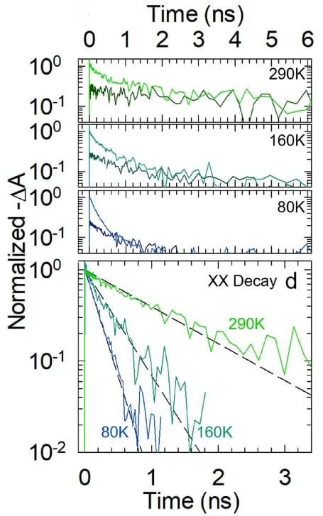 Open access visualization of Line Plot, Transient Absorption, Bleach Recovery, Temperature, Fluence