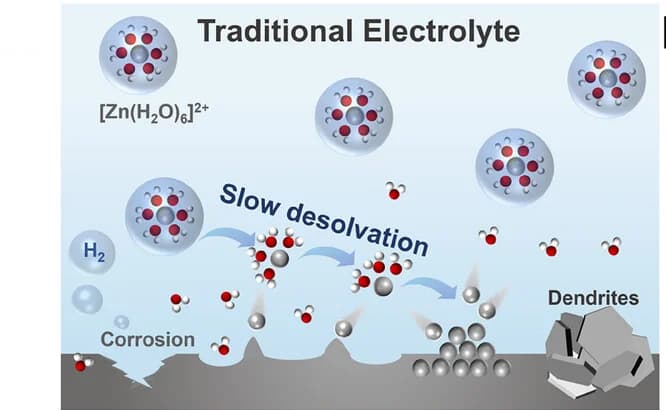Open access visualization of Illustration, Workflow, Electrolyte, Zn2+ solvation structure, Zn deposition