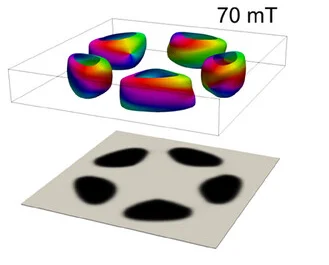 Open access visualization of 3D Plot, Micromagnetic Simulations, Field-Driven Nucleation, Engineered Disk, Flower State