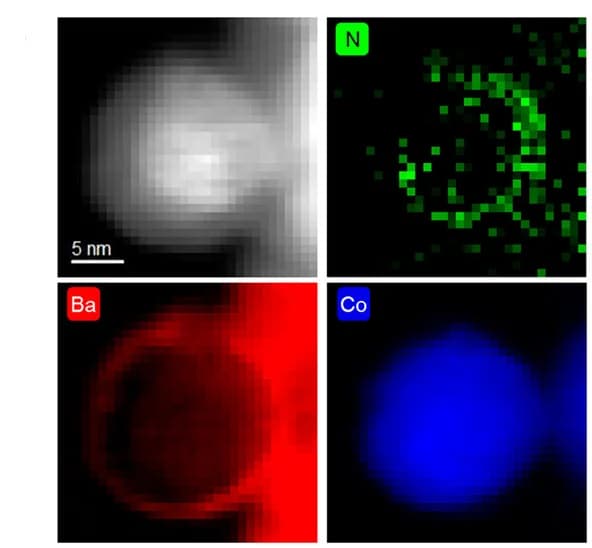 Open access visualization of Microscopy, STEM Images, EELS Element Distribution Maps, Co@BaAl2O4-x, Post-Reaction
