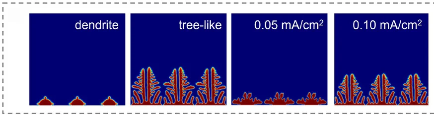 Open access visualization of Photo, Na Dendrite Growth, Dendrite Nuclei, Current Densities