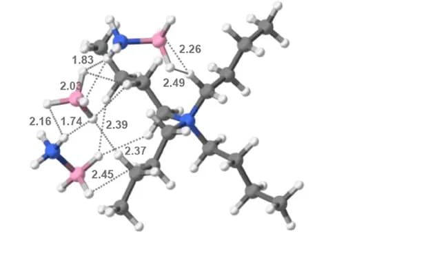 Open access visualization of Chemical Structure, Intermolecular, H-H Bonding Distance, AB, TBABH