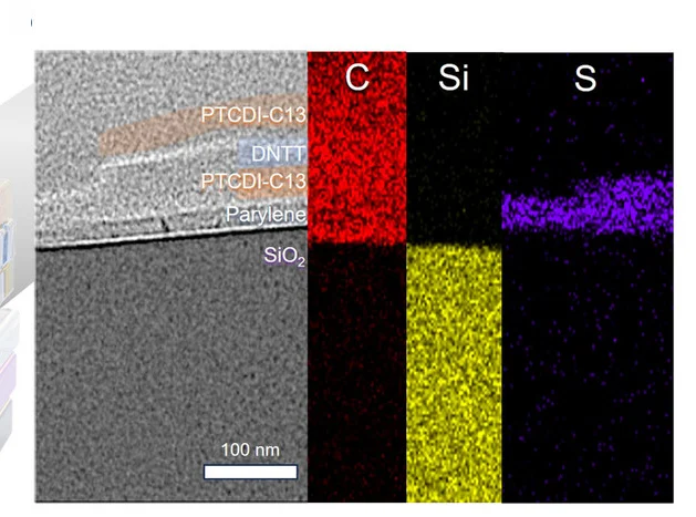 Open access visualization of Microscopy, Cross-section TEM, EDS Element Mapping, BHN-NTC Transistor, Stacking Structures