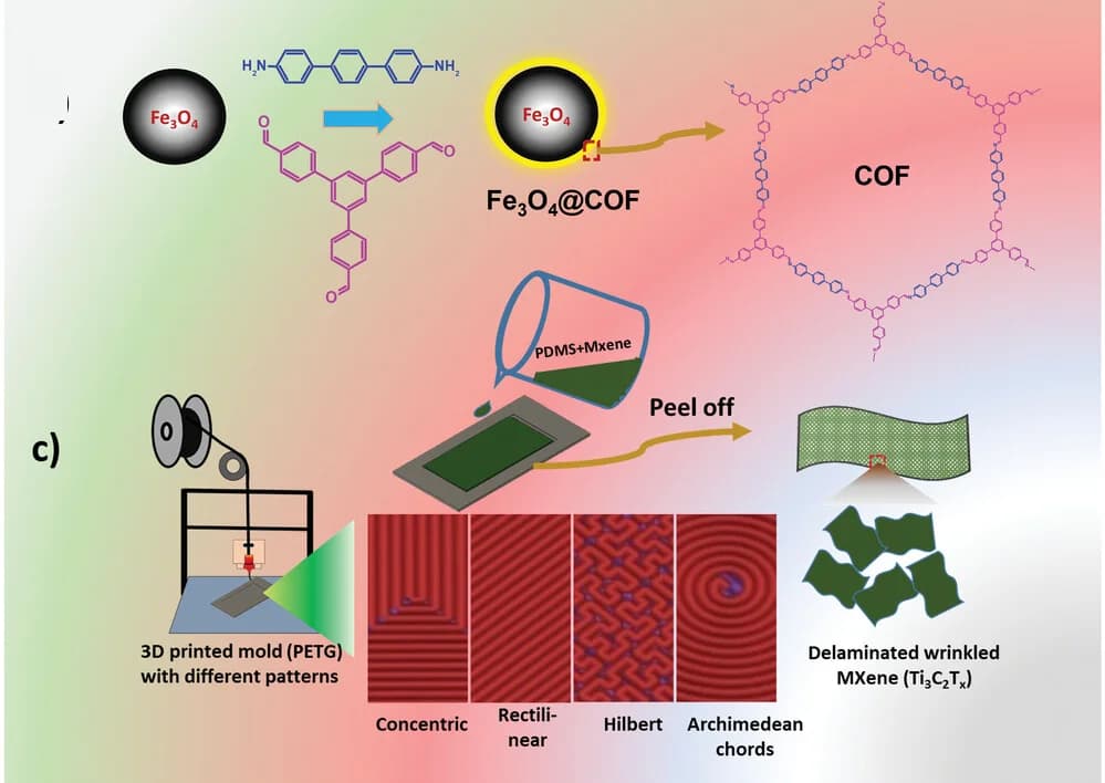 Open access visualization of Workflow, Illustration, Magnetic, Covalent-Organic Framework, Composite