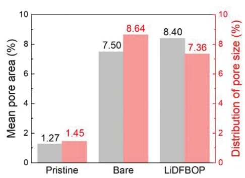 Open access visualization of Bar Plot, Clustered, Pore area ratio, Pore size distribution, NCM