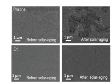 Open access visualization of Microscopy, SEM Images, Film Morphology, Pristine Film, E1-doped MAPbI3 Film