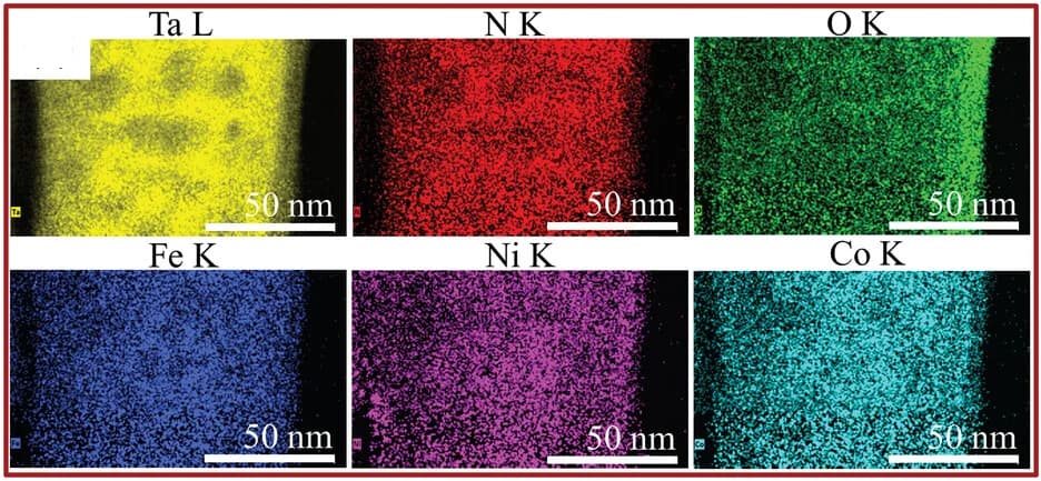 Open access visualization of Microscopy, STEM-EDS, Elemental Mapping, Ta, N