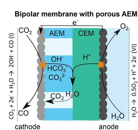 Open access visualization of Workflow, Illustration, Bipolar Membrane, Anion Exchange Layer