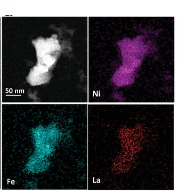 Open access visualization of Microscopy, HAADF, Element Mapping, Ni, Fe