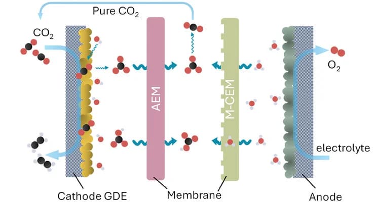 Open access visualization of Workflow, Illustration, f-BPM MEA, CO2 regeneration, CEM
