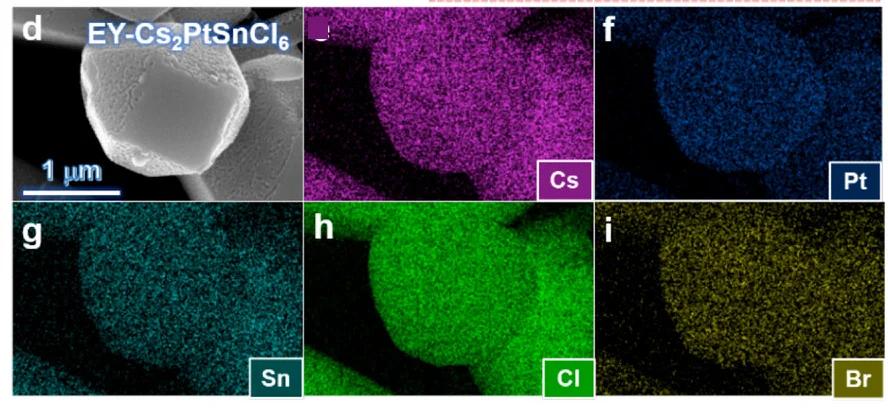 Open access visualization of Microscopy, EDS, Elemental Mapping, Cesium, EY-Cs2PtSnCl6