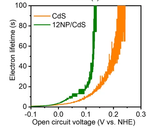 Open access visualization of Line Plot, Electron Lifetimes, CdS, 12NP/CdS