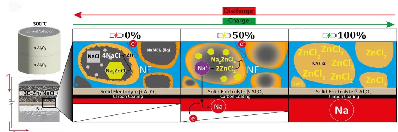 Open access visualization of Illustration, Workflow, Phase Formation, Planar Cells, Foam-based Zn/NaCl Electrodes