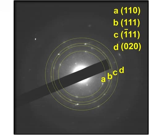 Open access visualization of Microscopy, SAED, Electron Diffraction, Crystal Planes, Monoclinic CuO