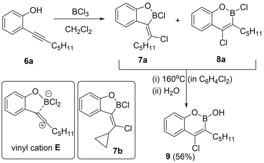 Open access visualization of Chemical Structure, Haloboration, Vinyl Cation, Boracyclic Compound