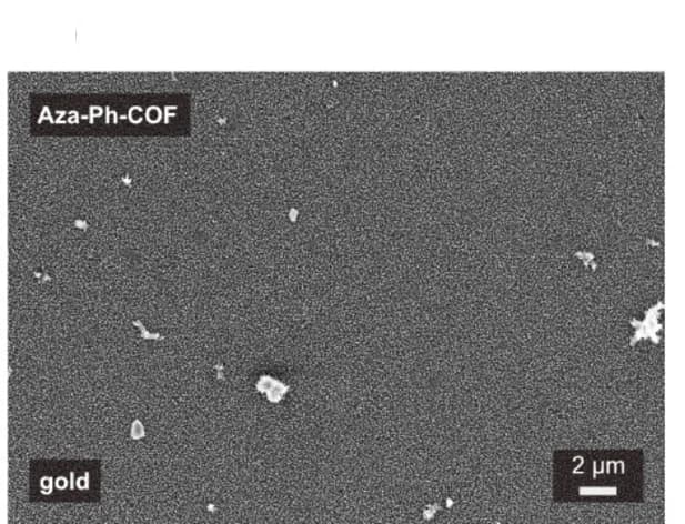 Open access visualization of Microscopy, SEM, Top-view Images, Aza-Ph-COF, Thin Films