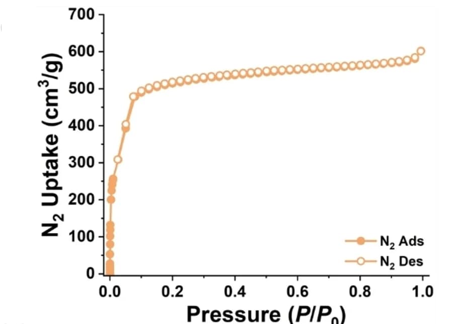 Open access visualization of Line Plot, N2 Sorption, 77 K