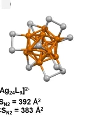 Open access visualization of Chemical Structure, Arrangement, Silver Atoms, Ag24Iso 1, Ag19Iso 2